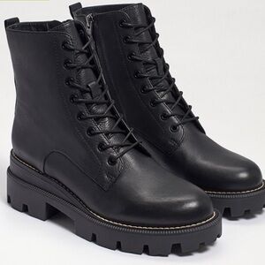 Sam Edelman Black Leather Combat Boots